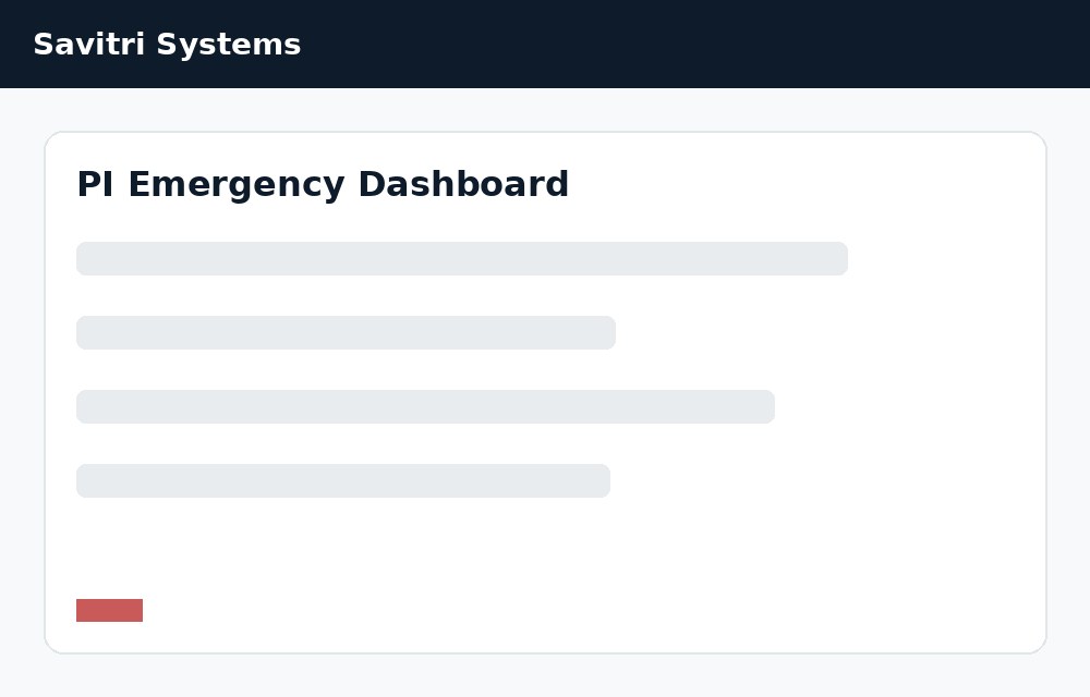 PI Emergency Dashboard